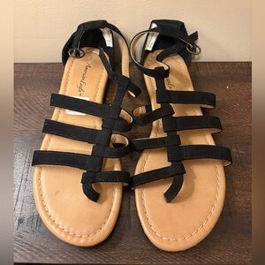 American Eagle Outfitters Black Strappy Sandals